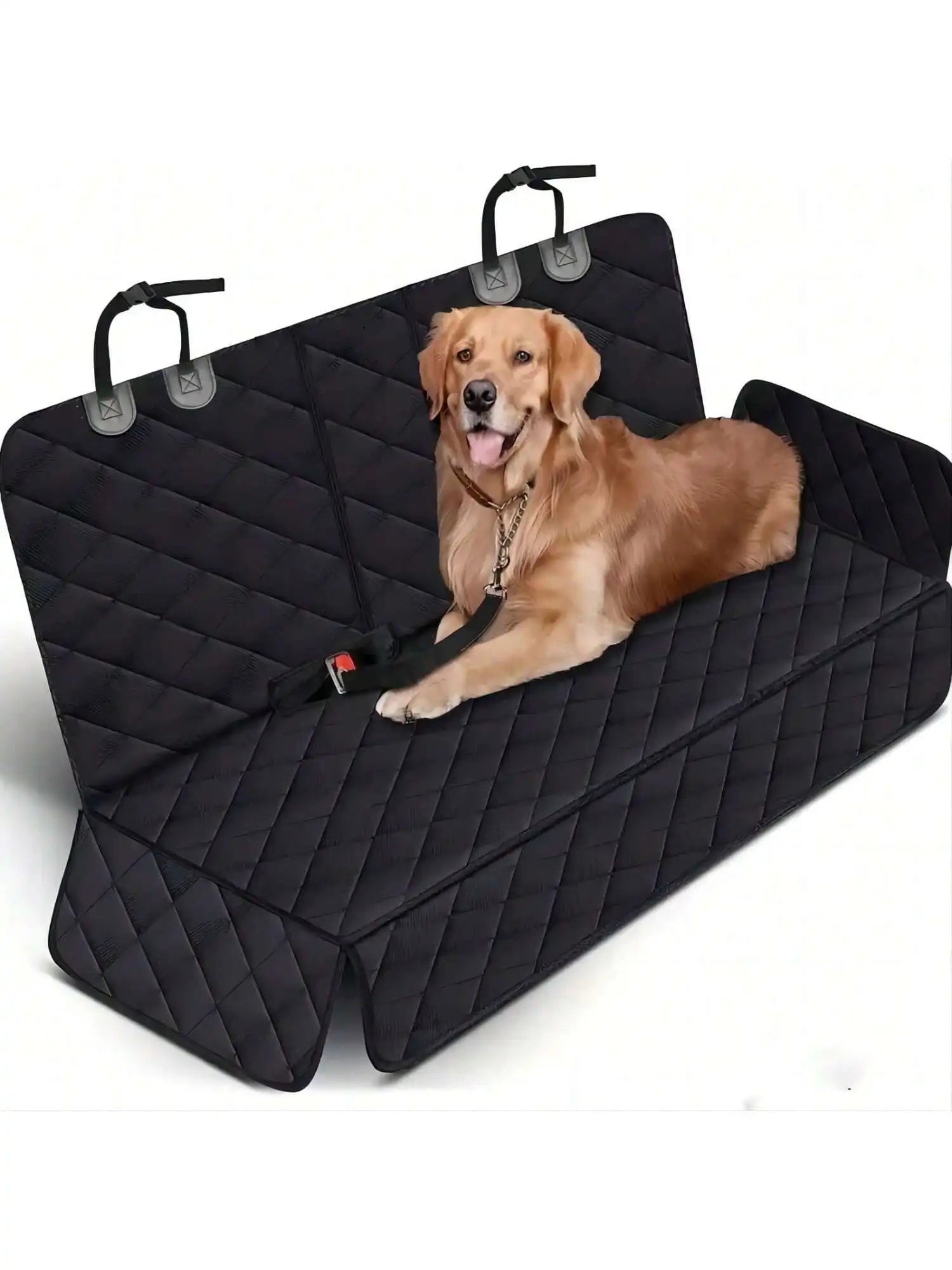 Pet car hammock cover protecting upholstery