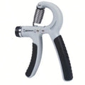 Adjustable hand grip strengthener with rep counter