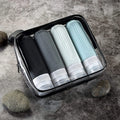 Silicone travel bottle set with clear case
