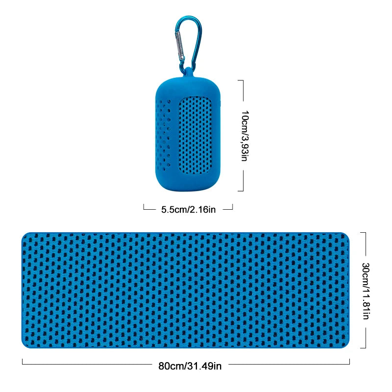 Cooling towel in use during workout