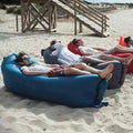Inflatable air lounger sofa set up outdoors