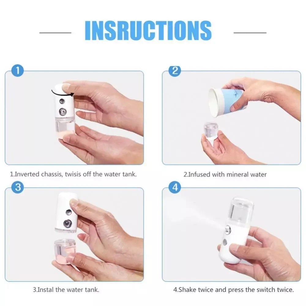 Rechargeable nano face steamer