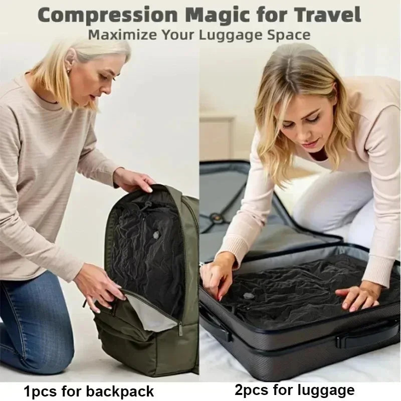 Reusable compression bag for travel and storage