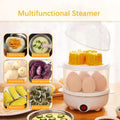 Double-layer electric egg cooker and steamer