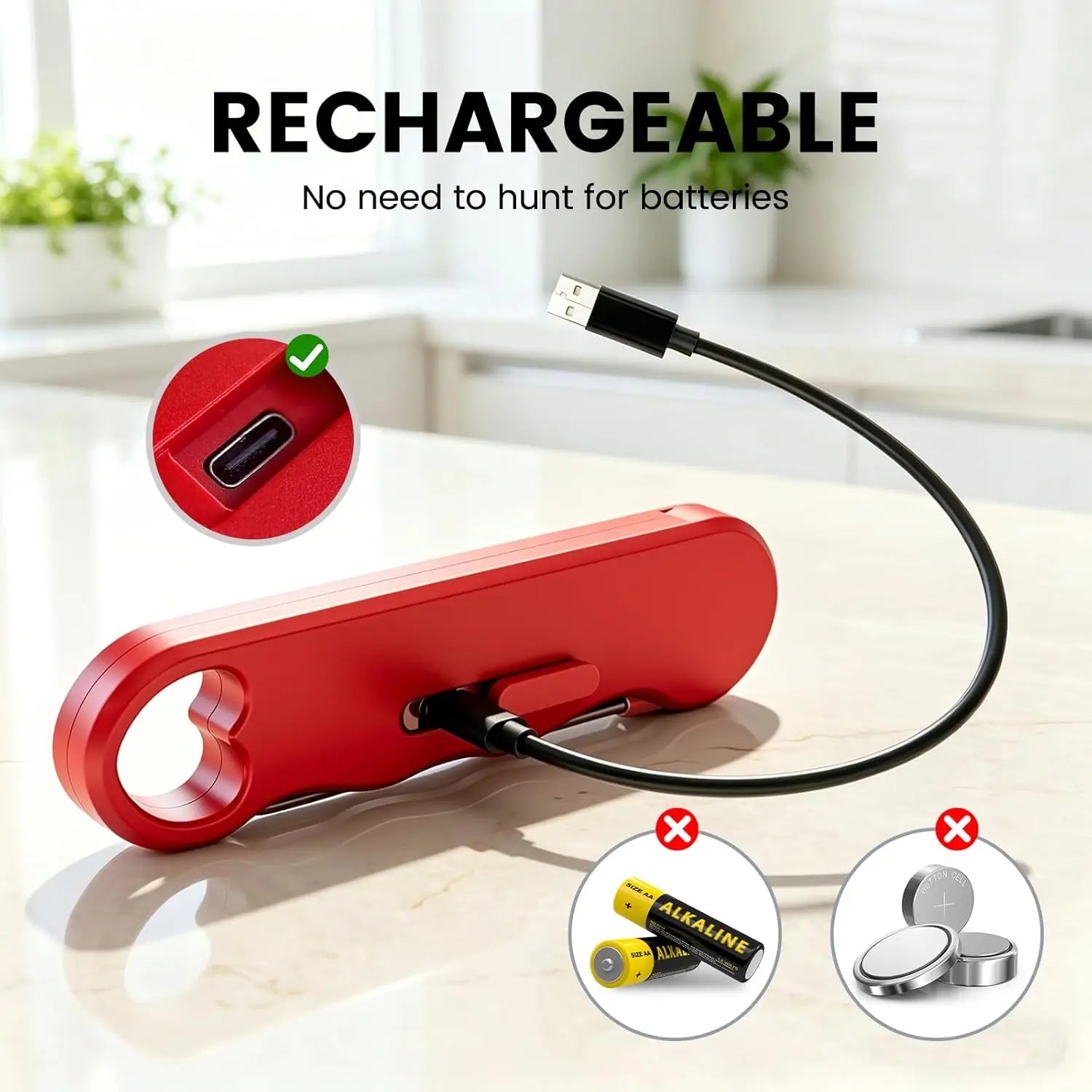Foldable probe meat thermometer with display