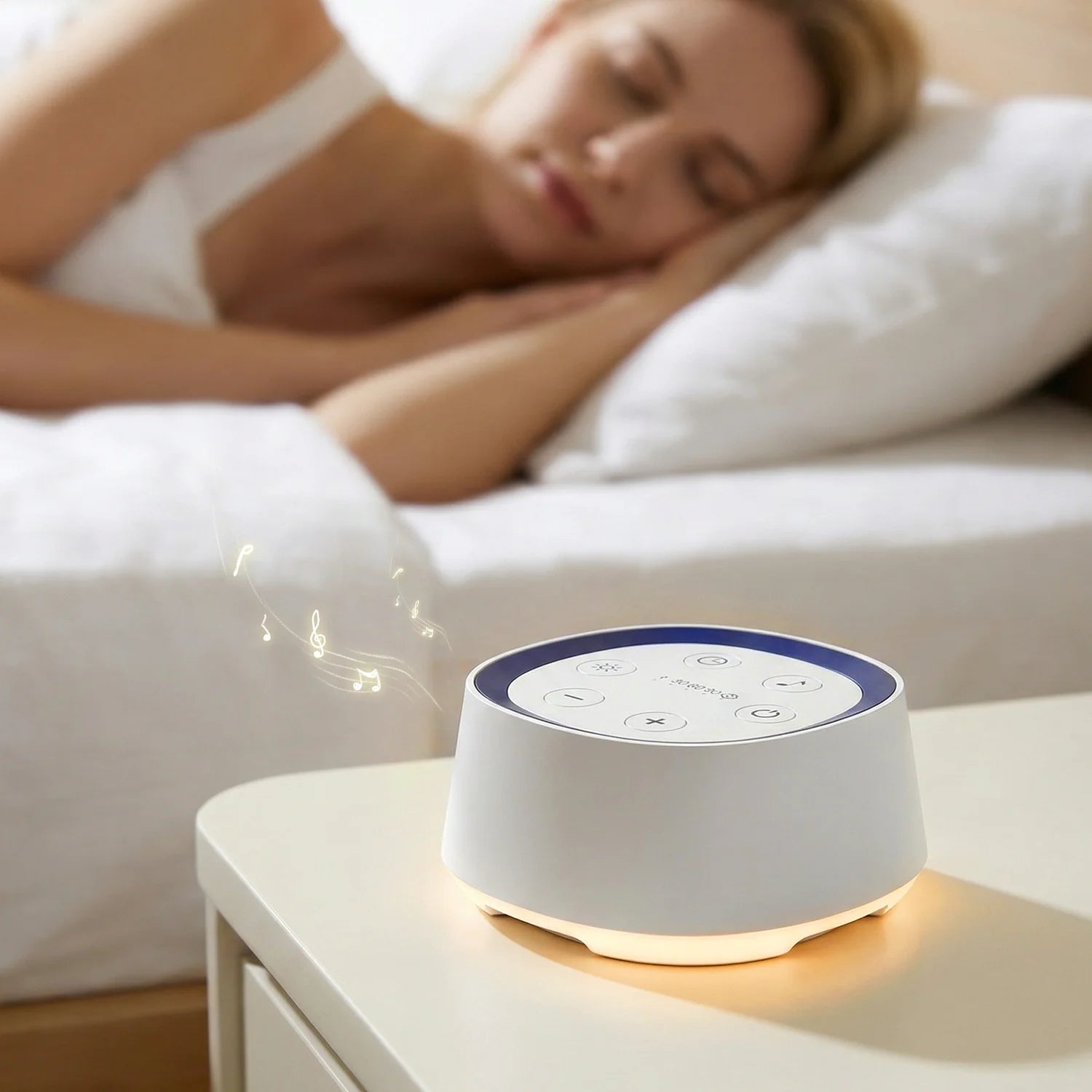 White noise sound machine with night light