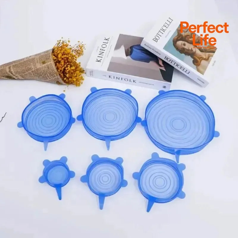 Reusable silicone stretch lids set of 6 product photo