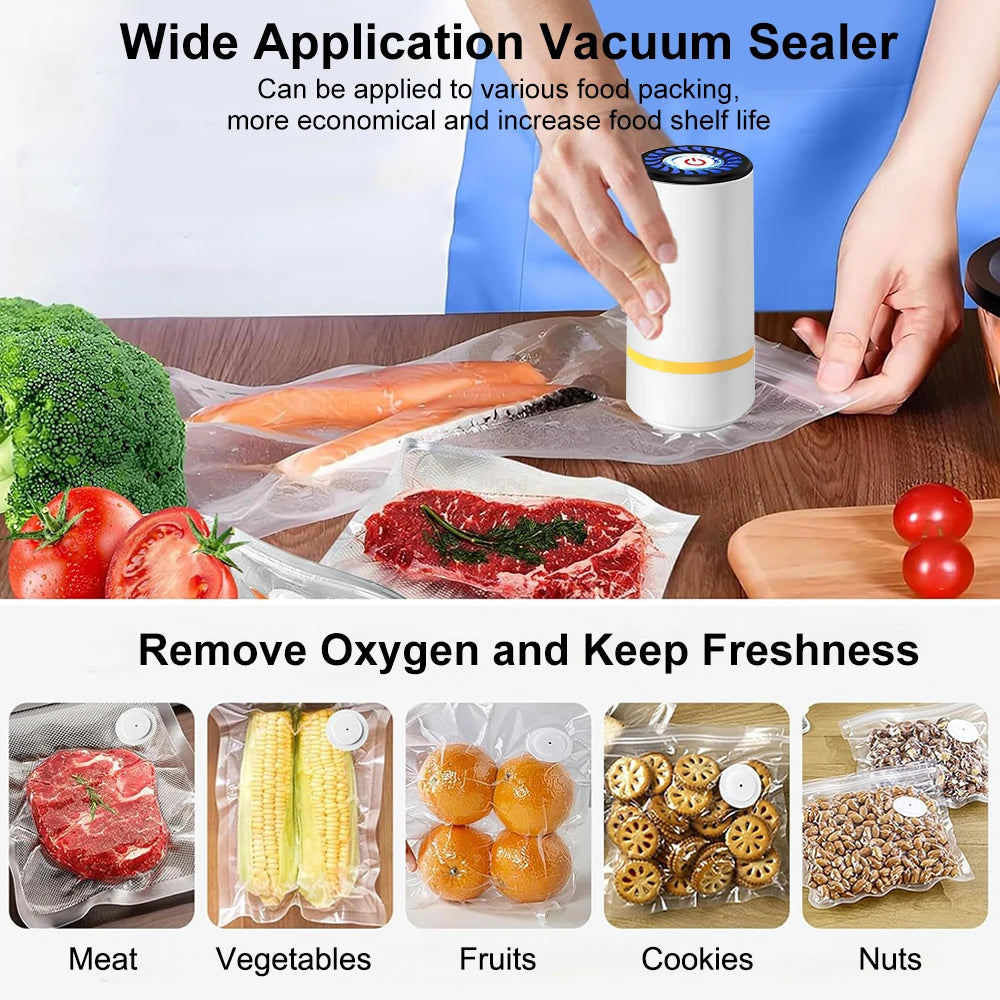 Vacuum sealer sealing a reusable food bag