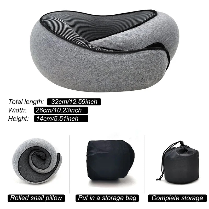 Travel neck pillow with adjustable clasp and washable cover