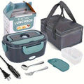 Electric heated lunch box with bag and utensils