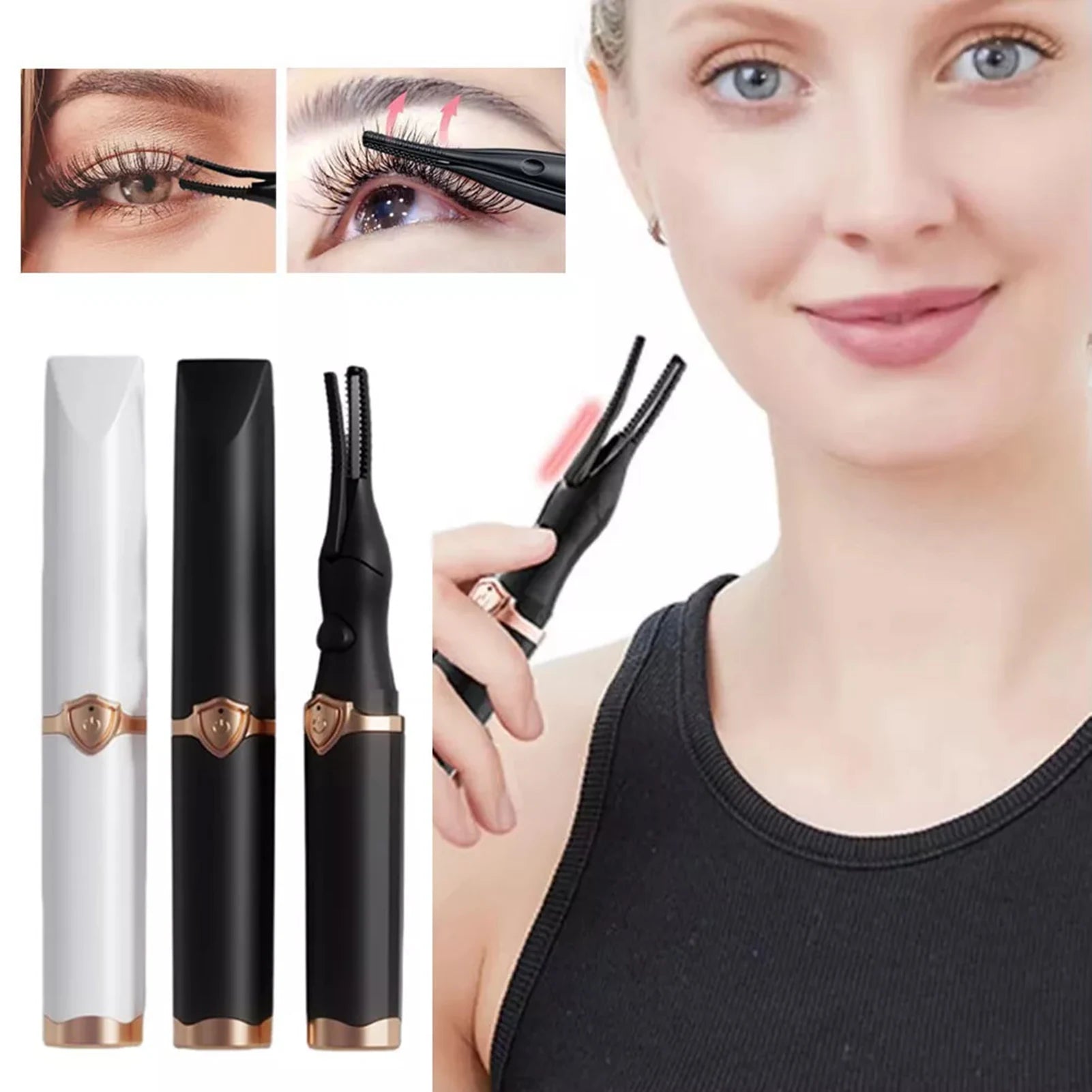 Rechargeable heated eyelash curler