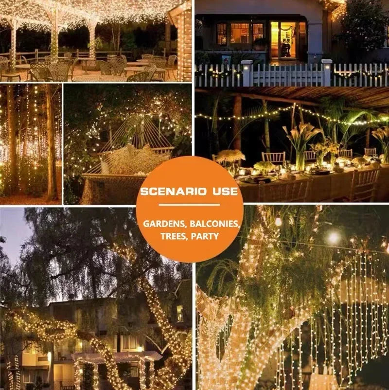Solar string lights with multiple lighting modes