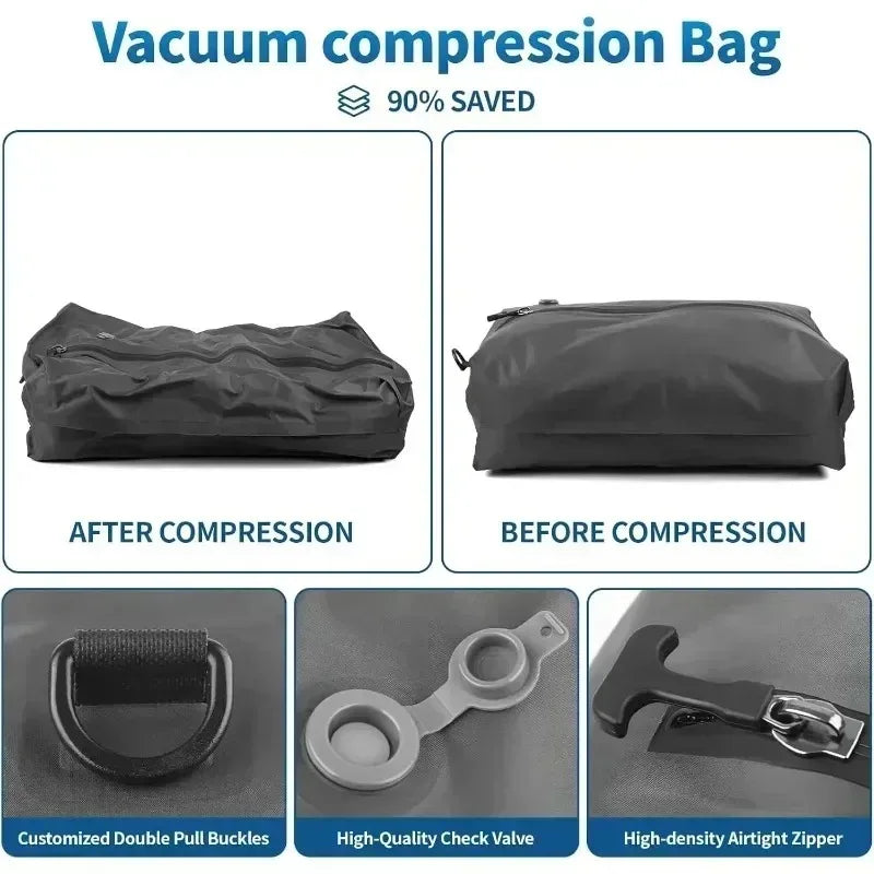Clothes compressed in a space-saver vacuum bag