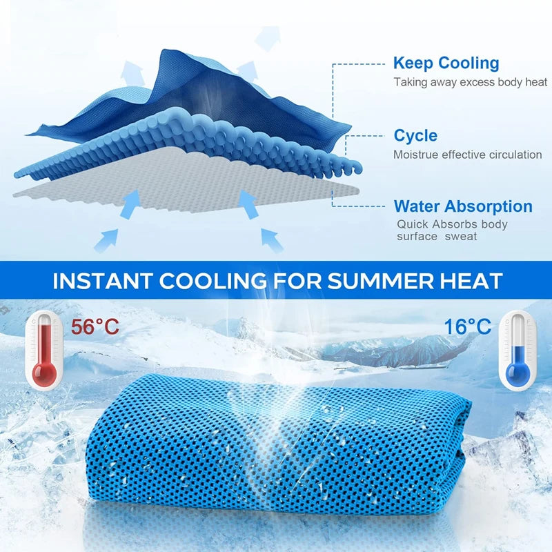 Cooling towel with carry pouch