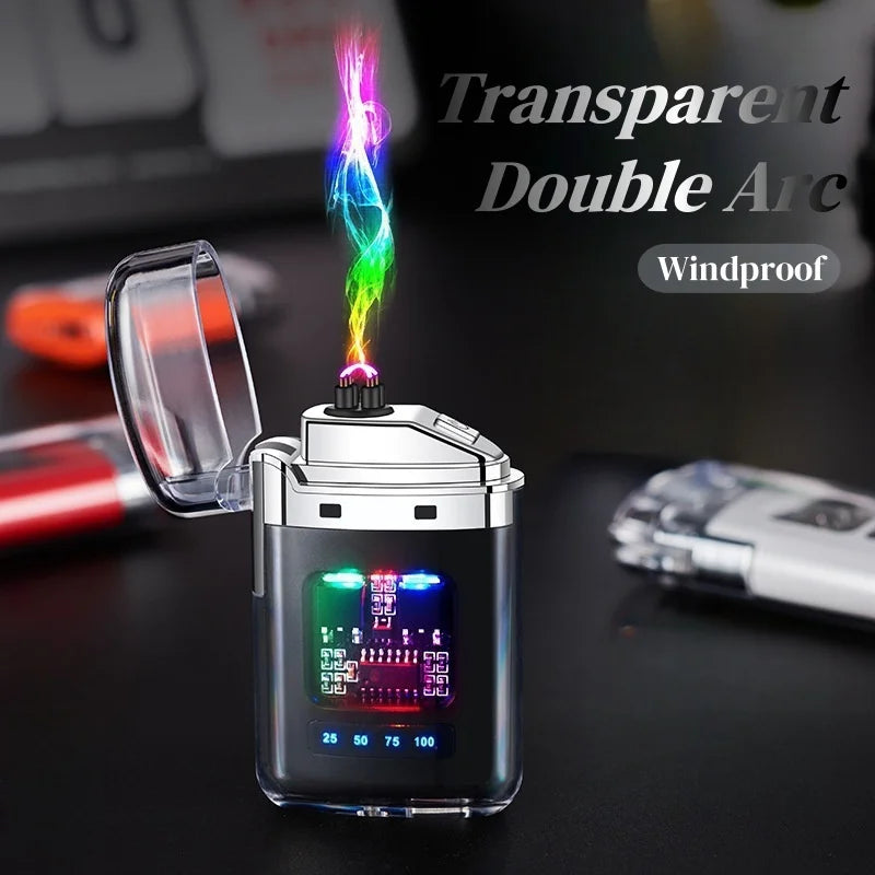 Windproof electric arc lighter with USB-C charging