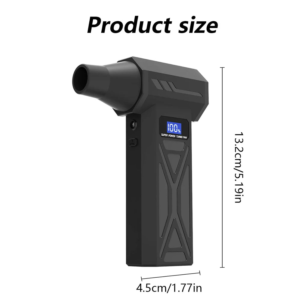 Rechargeable air duster with LED battery display