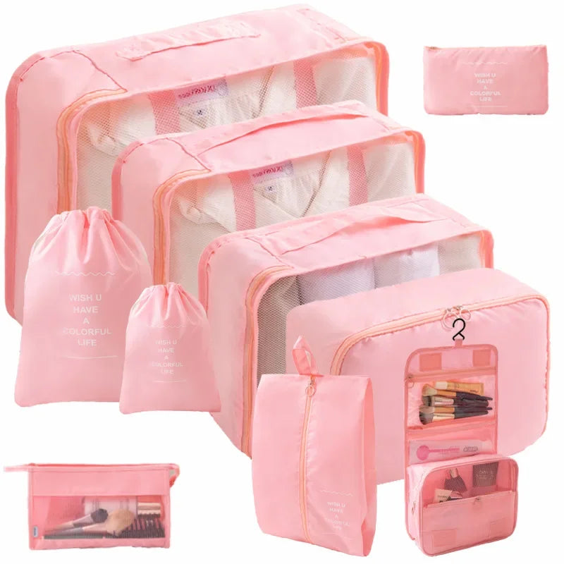 Packing cubes with mesh tops and zippers