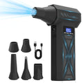 Cordless electric air duster turbo blower with attachments