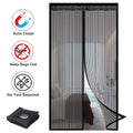 Magnetic mesh screen door curtain with auto-close magnets