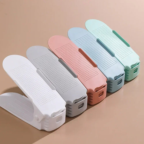 Adjustable shoe slots organizers in multiple colors