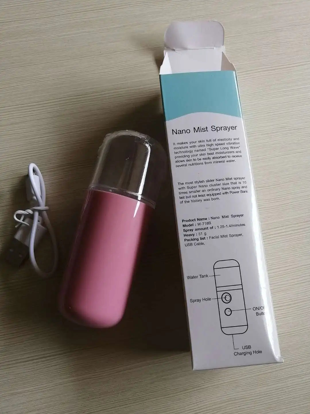 Portable USB facial mist sprayer