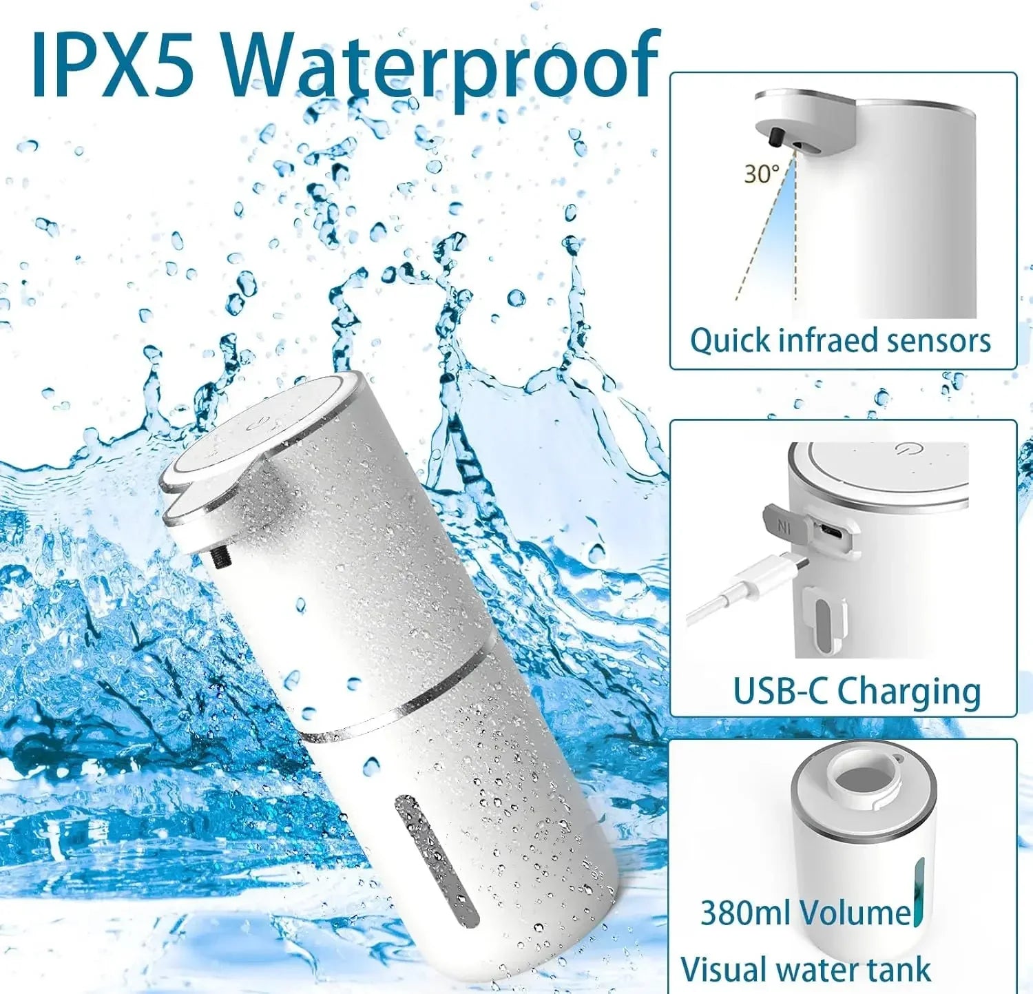 Hand under infrared sensor soap dispenser