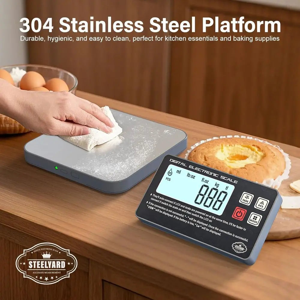 Kitchen scale weighing ingredients