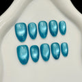 Reusable almond press-on nails set