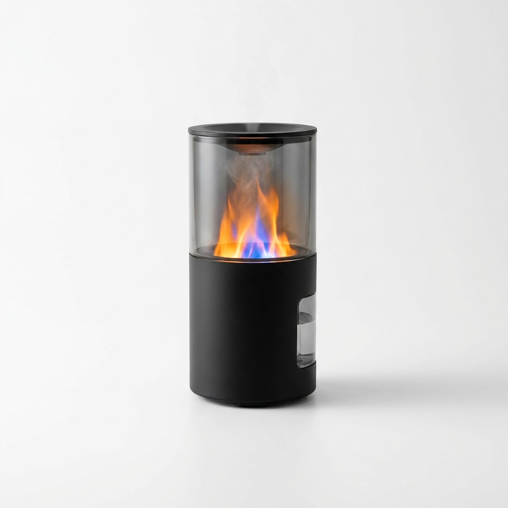 Flame aroma diffuser device detail shot