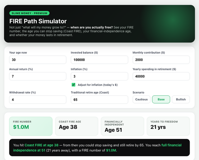 FIRE Path Simulator — Know When You're Actually Free